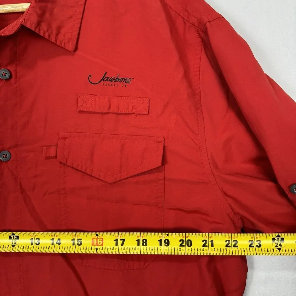 Jawbone Tackle Long Sleeve Fishing Outdoor Shirt Size XL Red Lightweight Vented - Picture 10 of 12